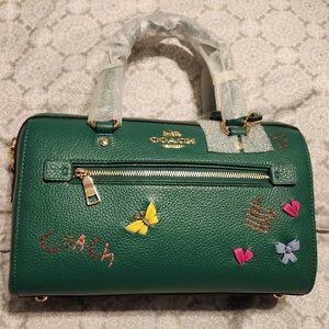 ***Green*** Coach Rowan Diary Embroidery satchel